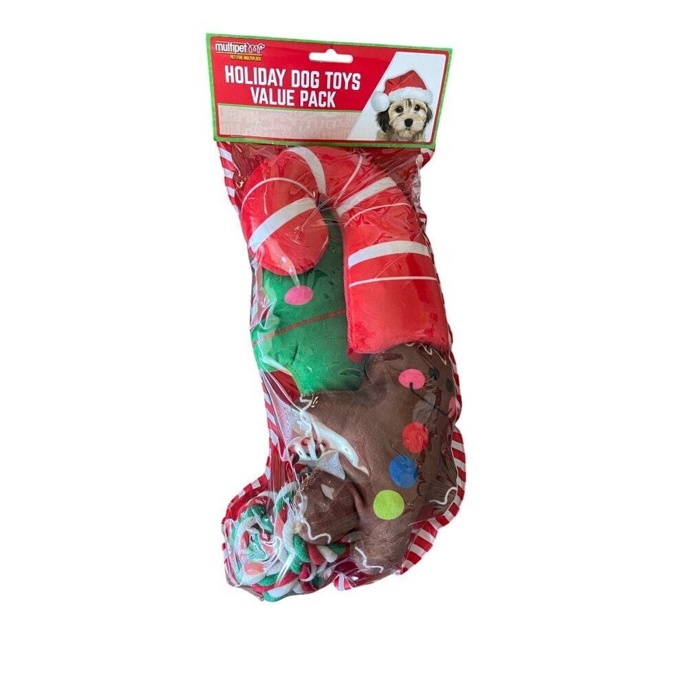 Christmas Stocking Holiday Dog Toys Value‎ Pack By Multipet NWT